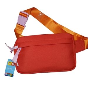 NWT Dead stock Target Lego X Collection Belt Bag Red Pink Zipper Orange Strap Fa